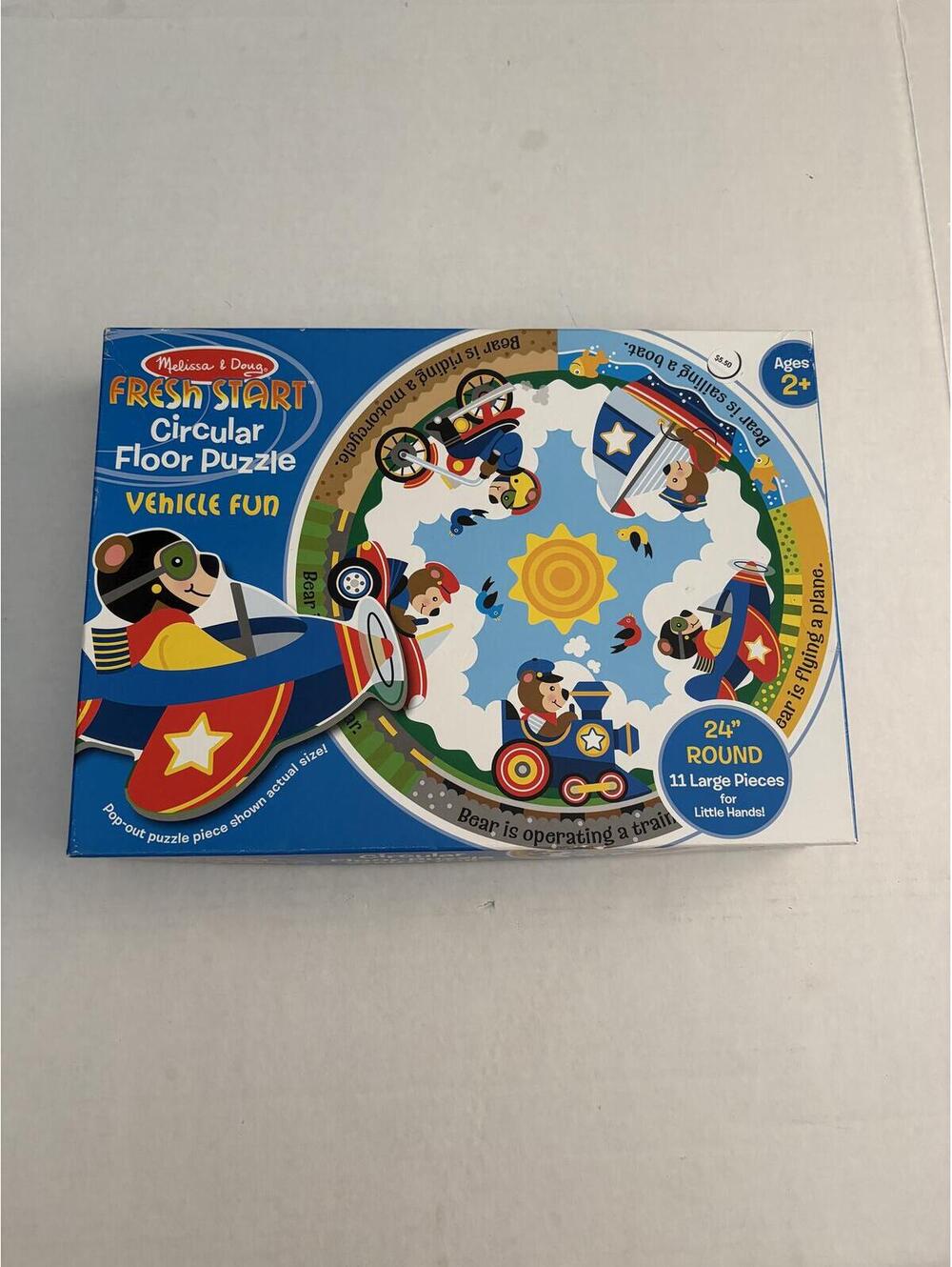 Melissa and Doug Fresh start circular floor puzzle vehicle fun